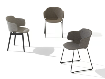 CLASSY 1084M - Sled base fabric chair with armrests by Et al. - view 3